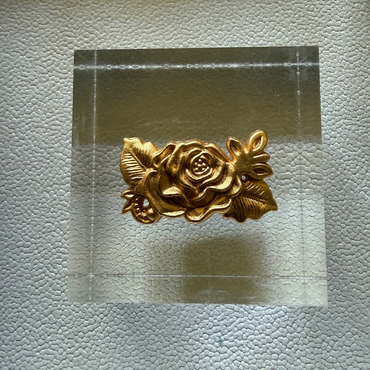 Gold Rose Acrylic Cube