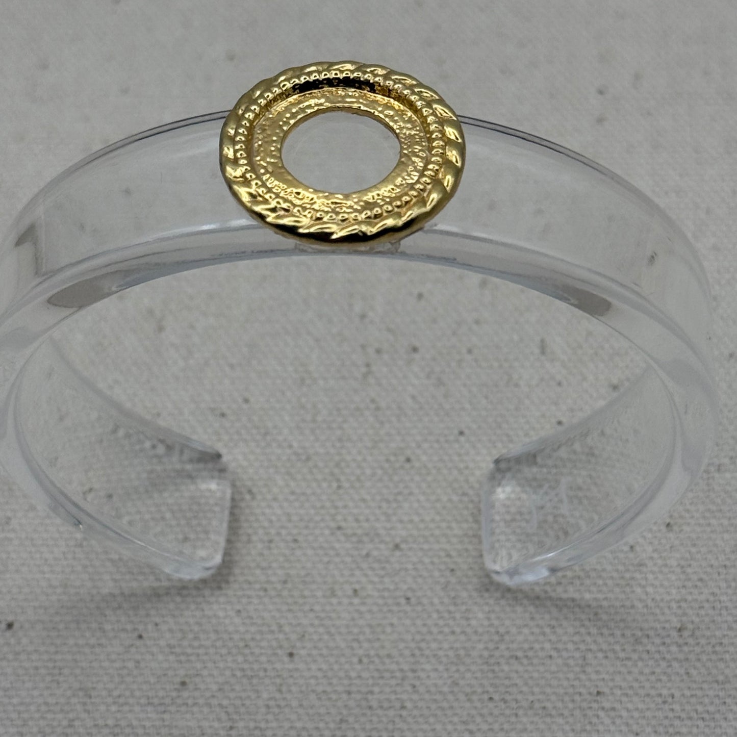 Openwork Gold Halo Narrow Acrylic Cuff (OSFM)