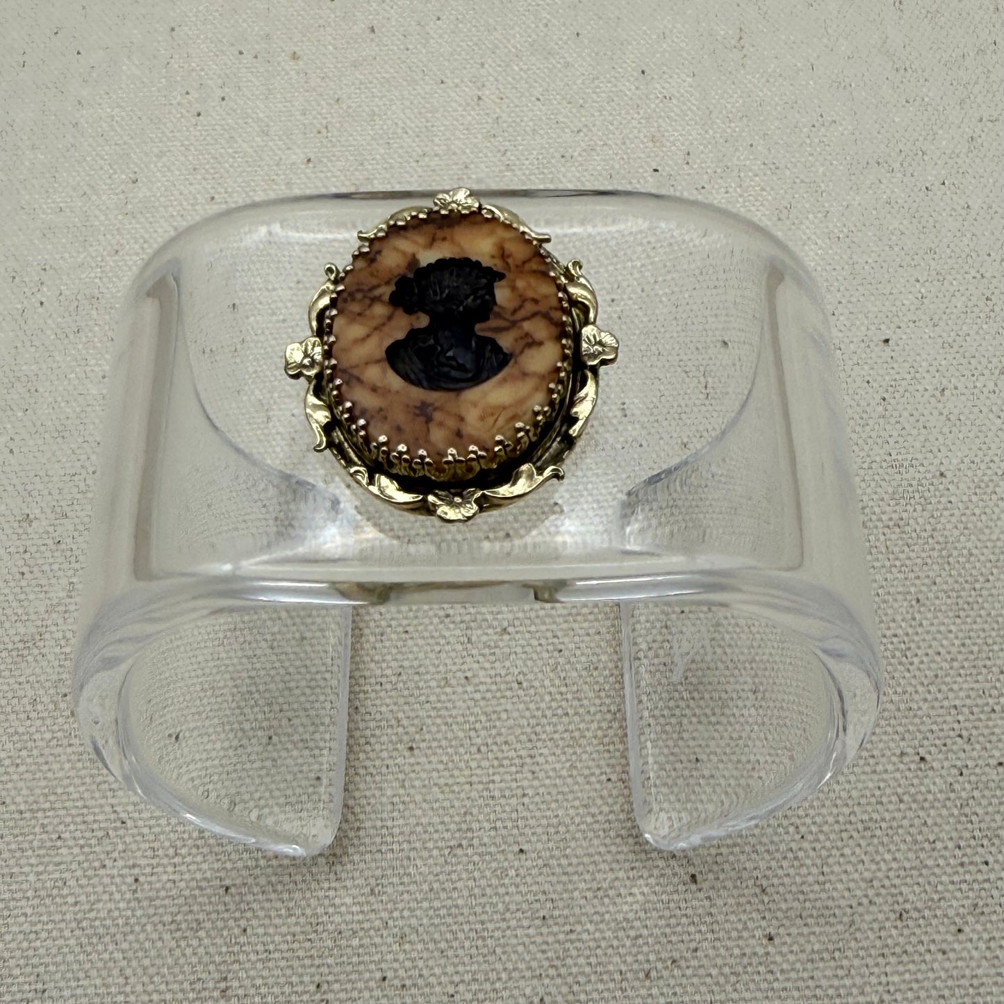 Marbled Cameo Wide Acrylic Cuff (OSFM)