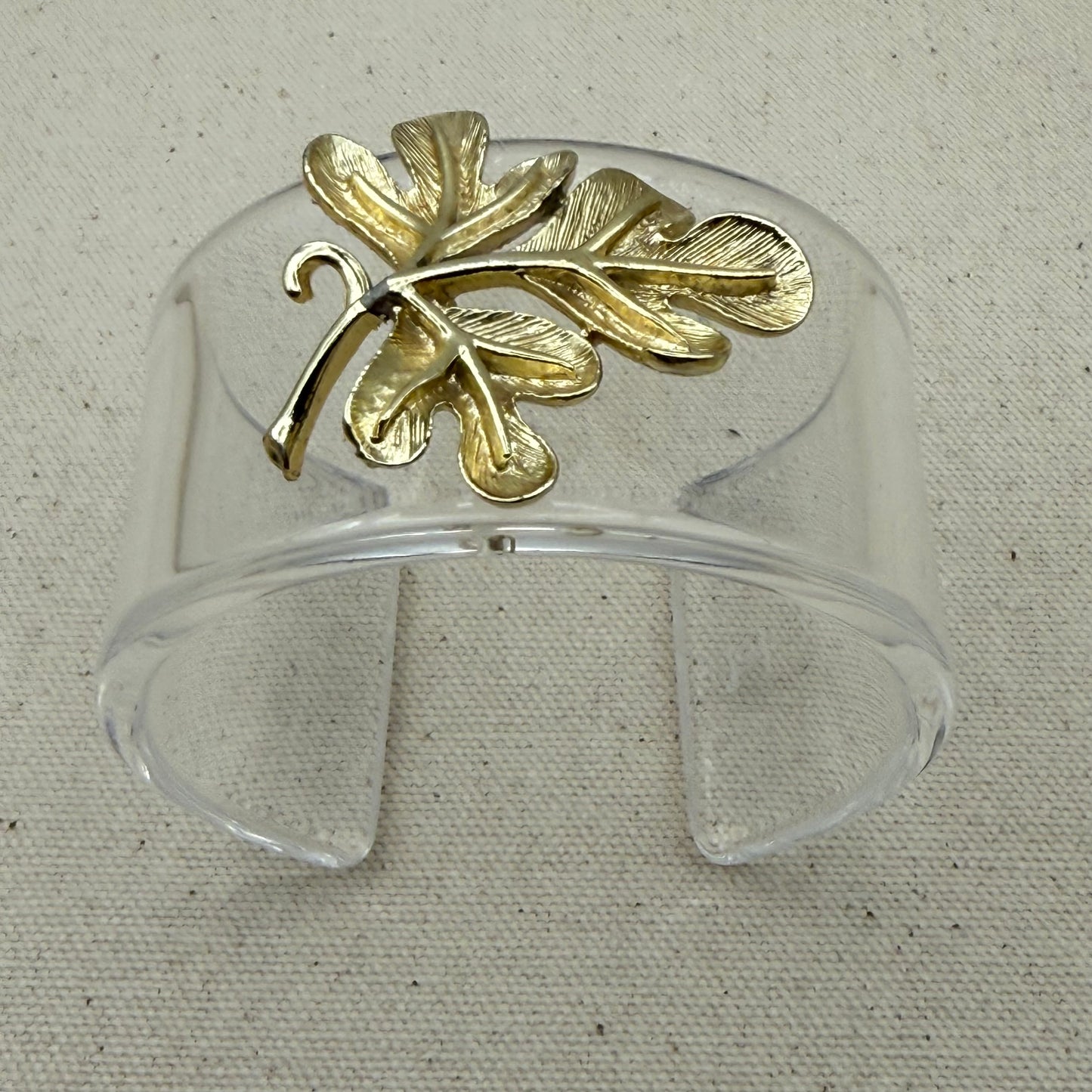 Soft Champagne Oak Leaf Acrylic Cuff (OSFM)