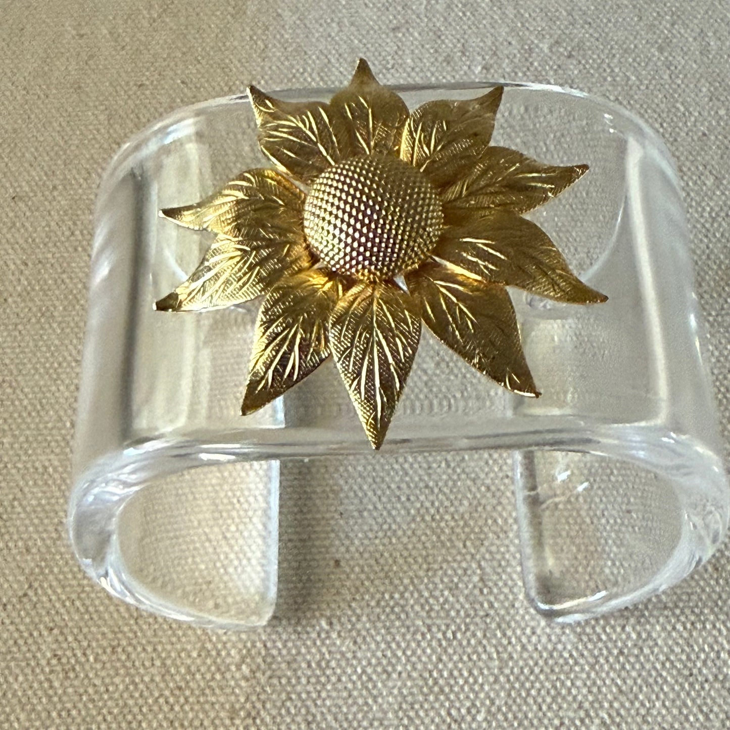 Golden Sunflower Wide Acrylic Cuff (SM)