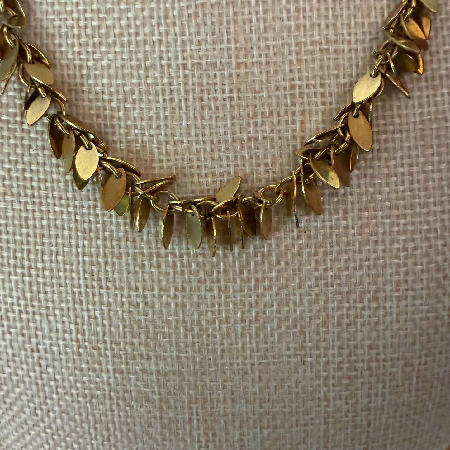 Vintage Gold-tone Petal Fringe Necklace