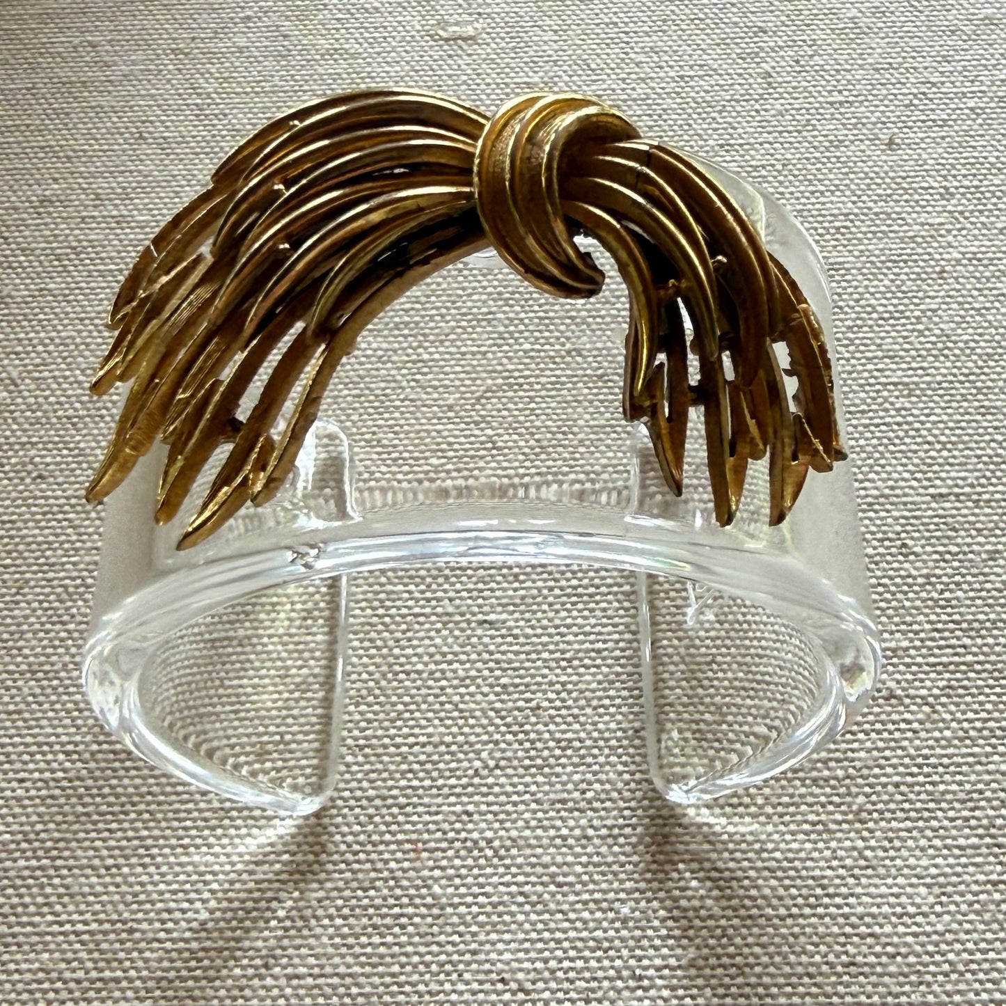 Goldtone Strands Wide Acrylic Cuff (SM)