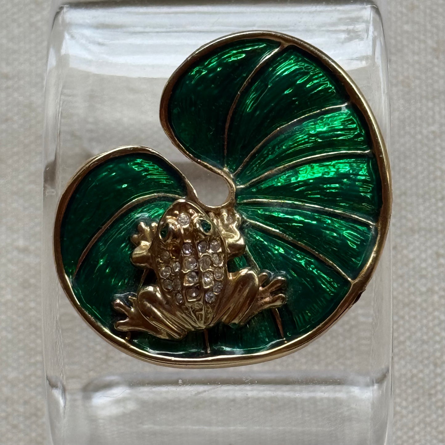 Frog on Lilly Pad Acrylic Cuff Wide Acrylic Cuff (LG)