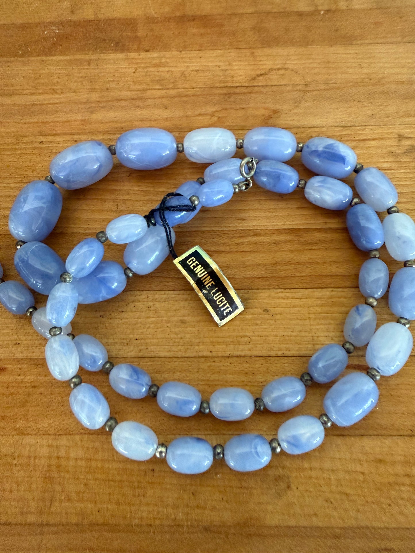 27.5" Graduated Lucite Necklace (Mint and Periwinkle)