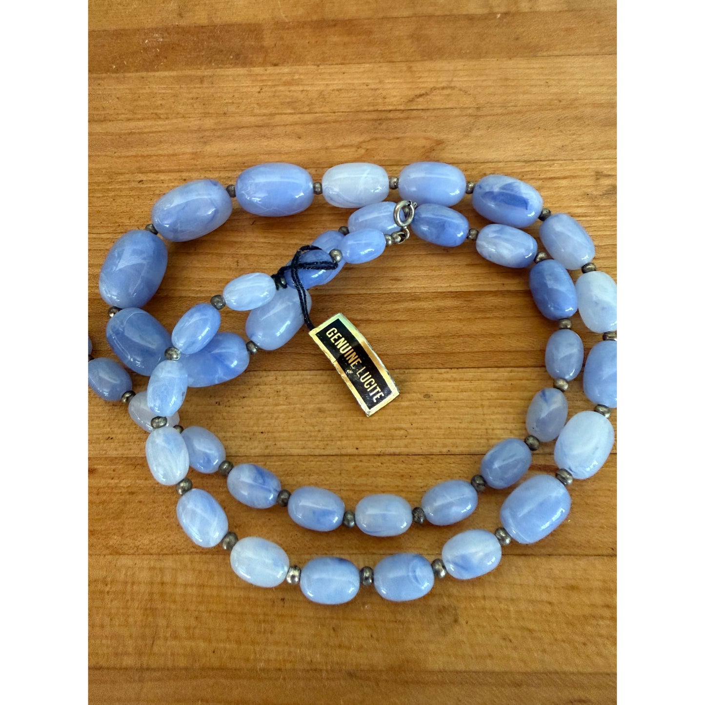 27.5" Graduated Lucite Necklace (Mint and Periwinkle)