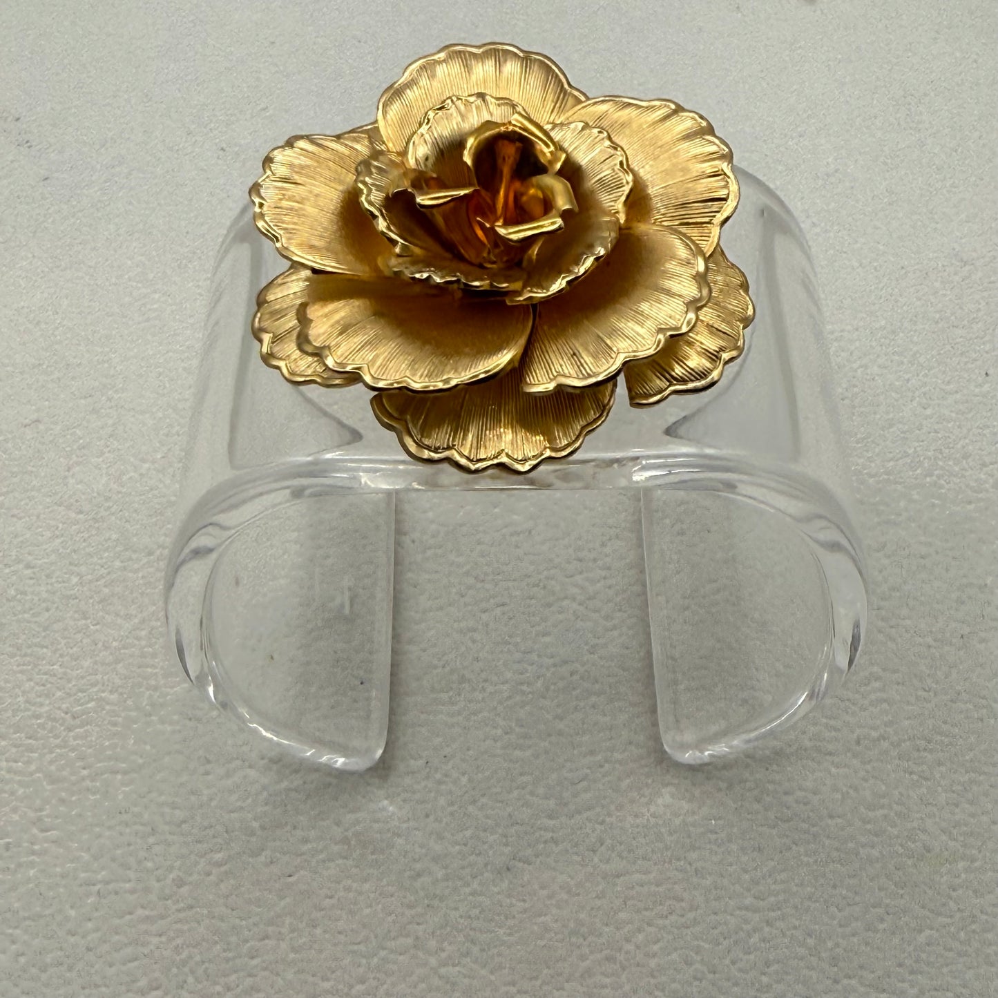Golden Camelia Wide Acrylic Cuff (PETITE)
