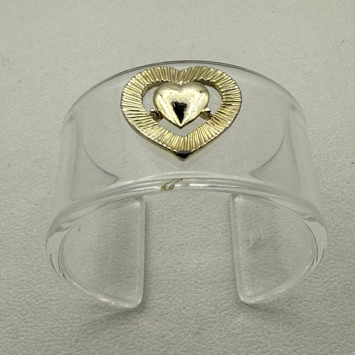 Double Heart Wide Acrylic Cuff (MD)