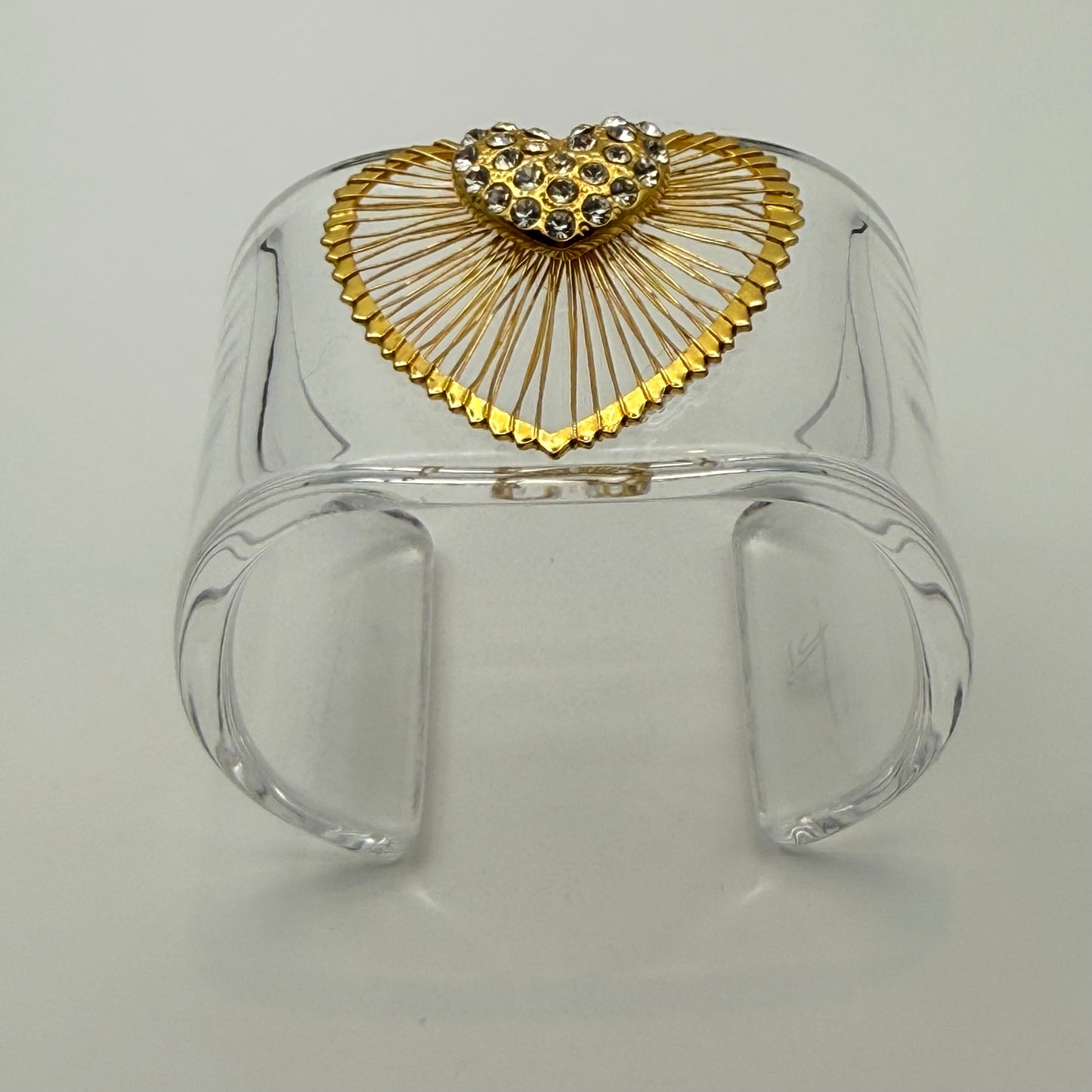Crystal Heartburst Wide Acrylic Cuff (SM)