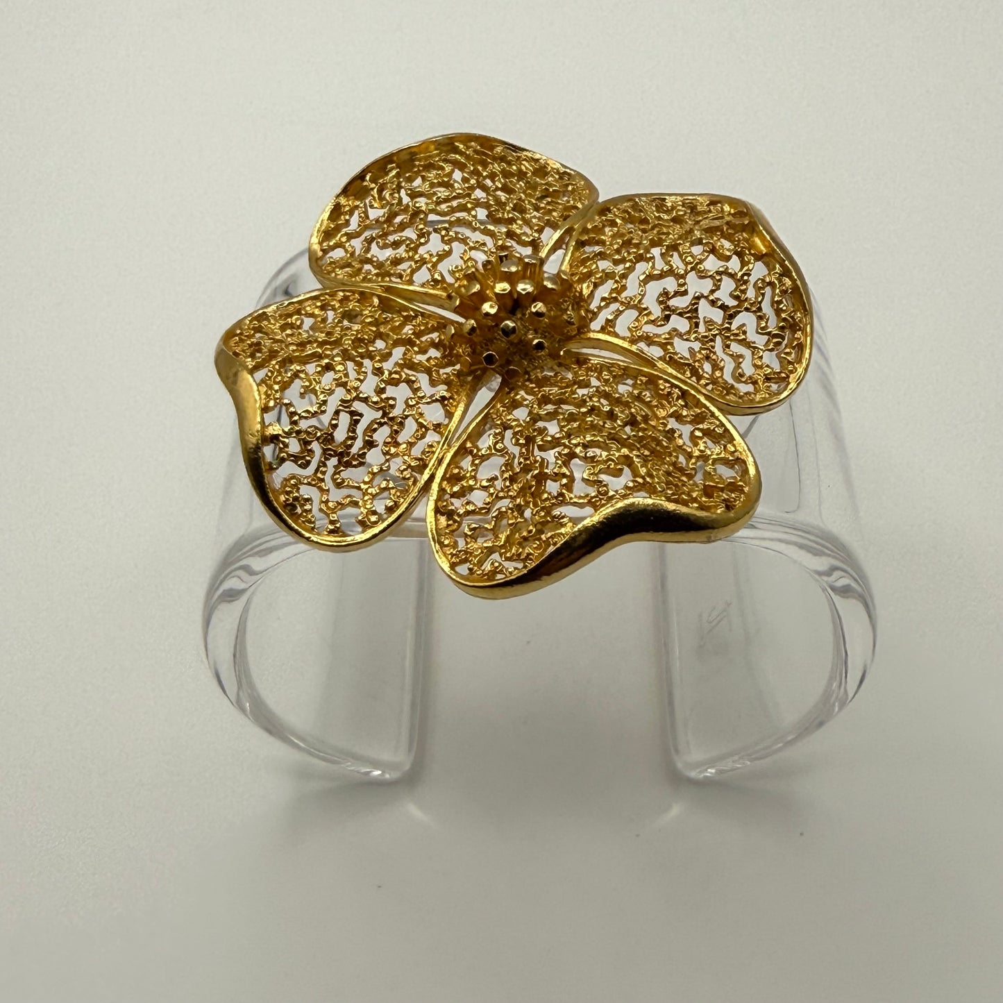 Lisner Dogwood Flower Wide Acrylic Cuff (LG)