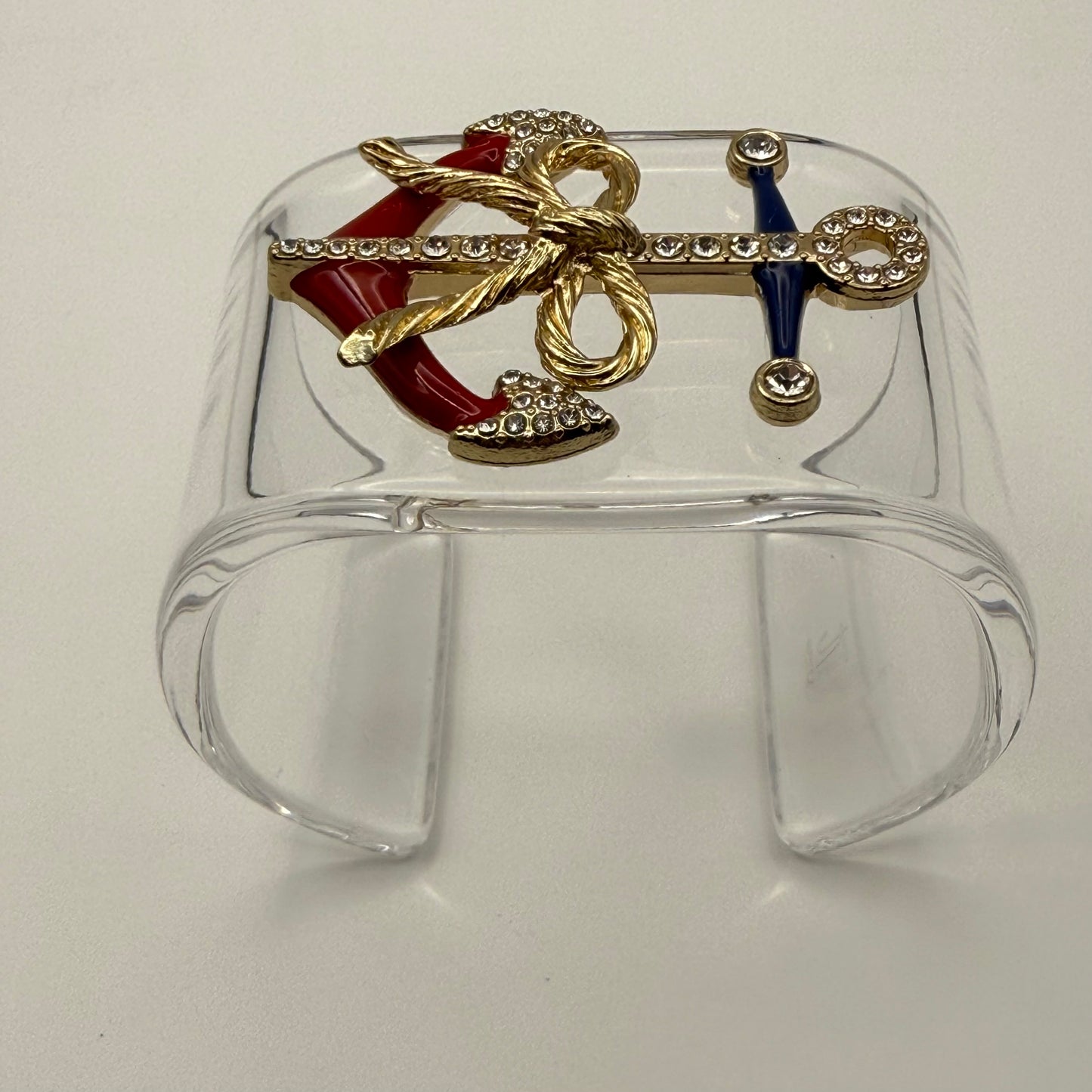 Red & Blue Enamel Ancho Wide Acrylic Cuff (LG)
