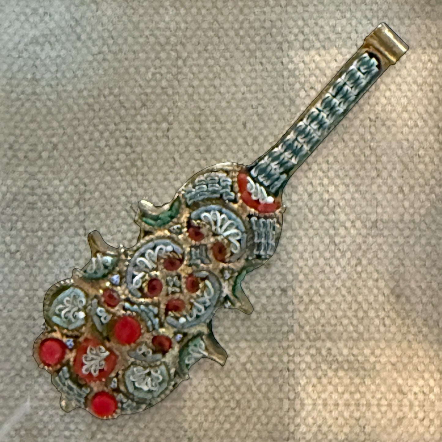 Italian Micro Mosaic Mandolin Acrylic Cube