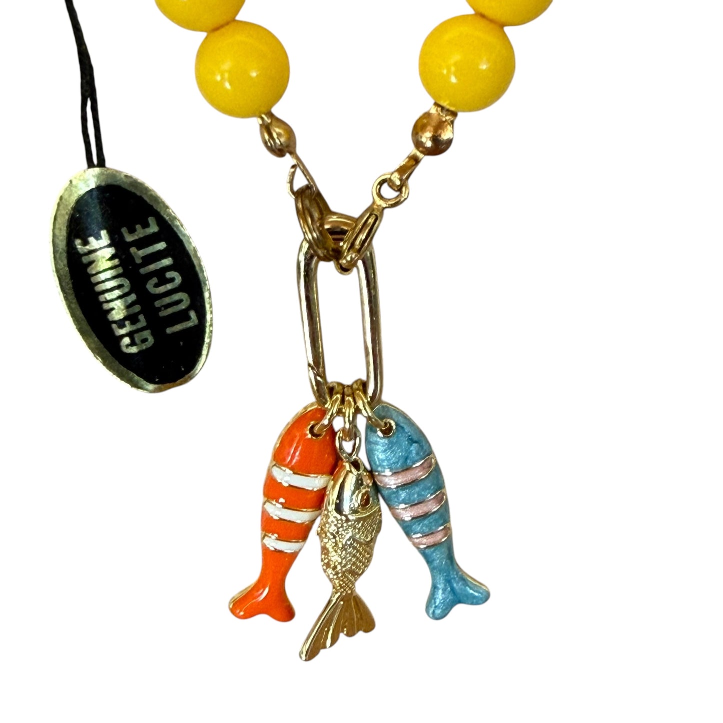 Yellow Lucite with Fish Charms