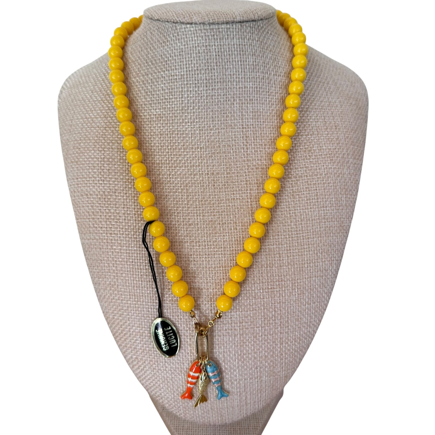 Yellow Lucite with Fish Charms