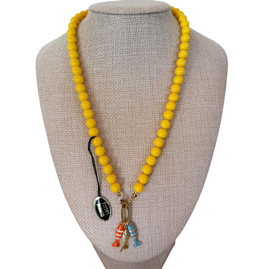 Yellow Lucite with Fish Charms
