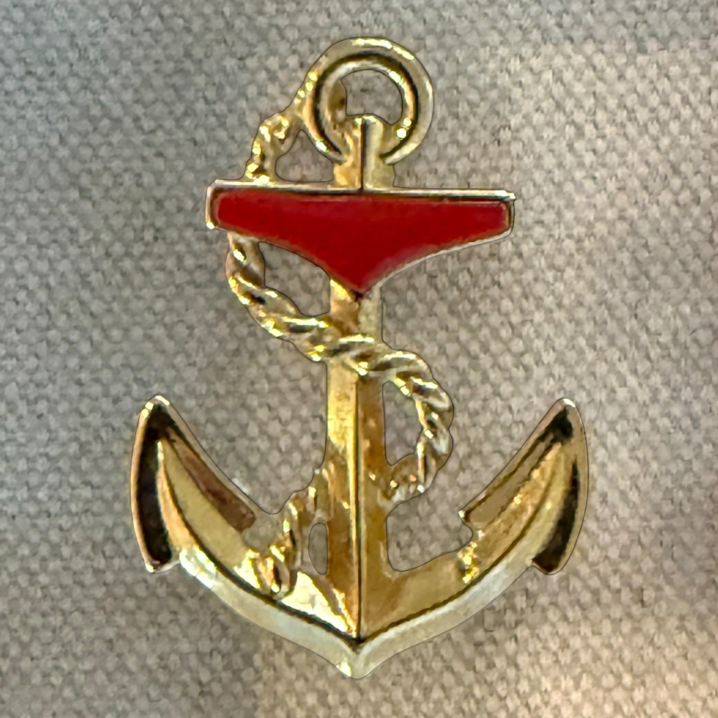 Golden Anchor with Red