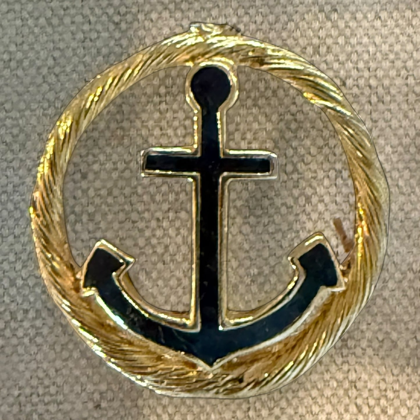 Golden Anchor with Navy Blue