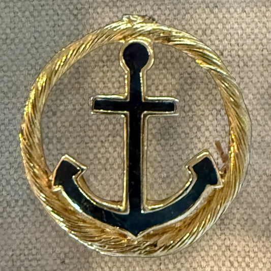 Golden Anchor with Navy Blue