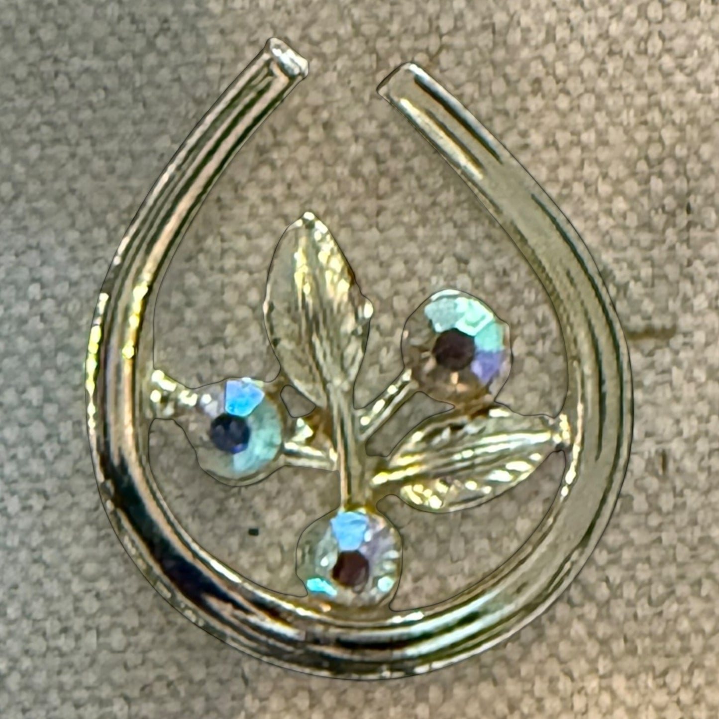 Horseshoe with Rhinestones Acrylic Cube
