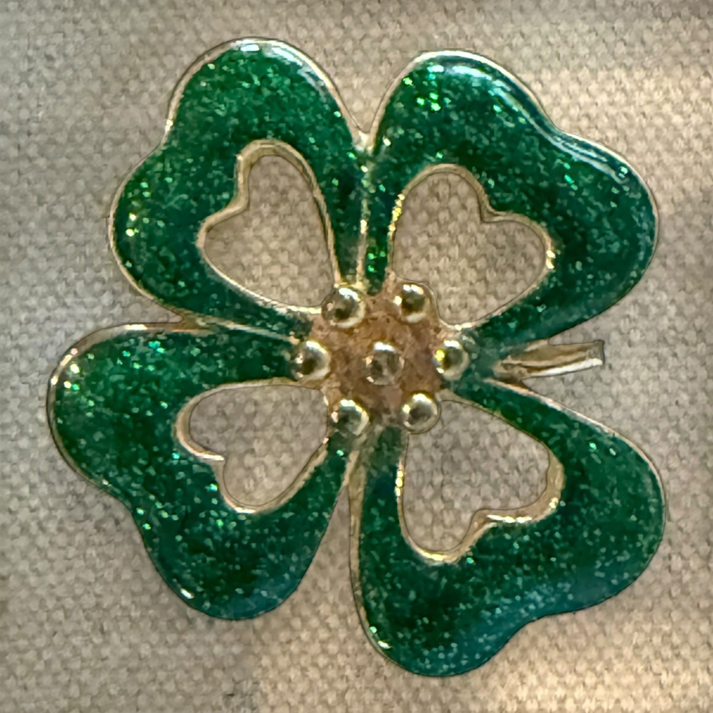 Green Glitter Clover Acrylic Cube