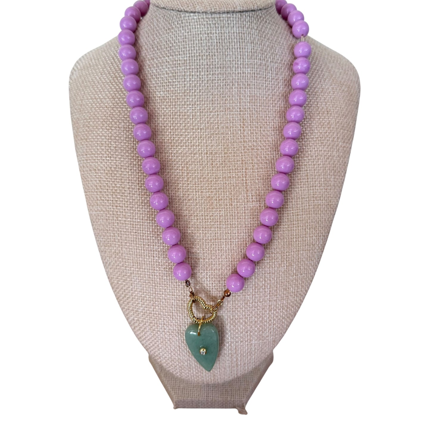 Lilac Lucite with Heart Charm