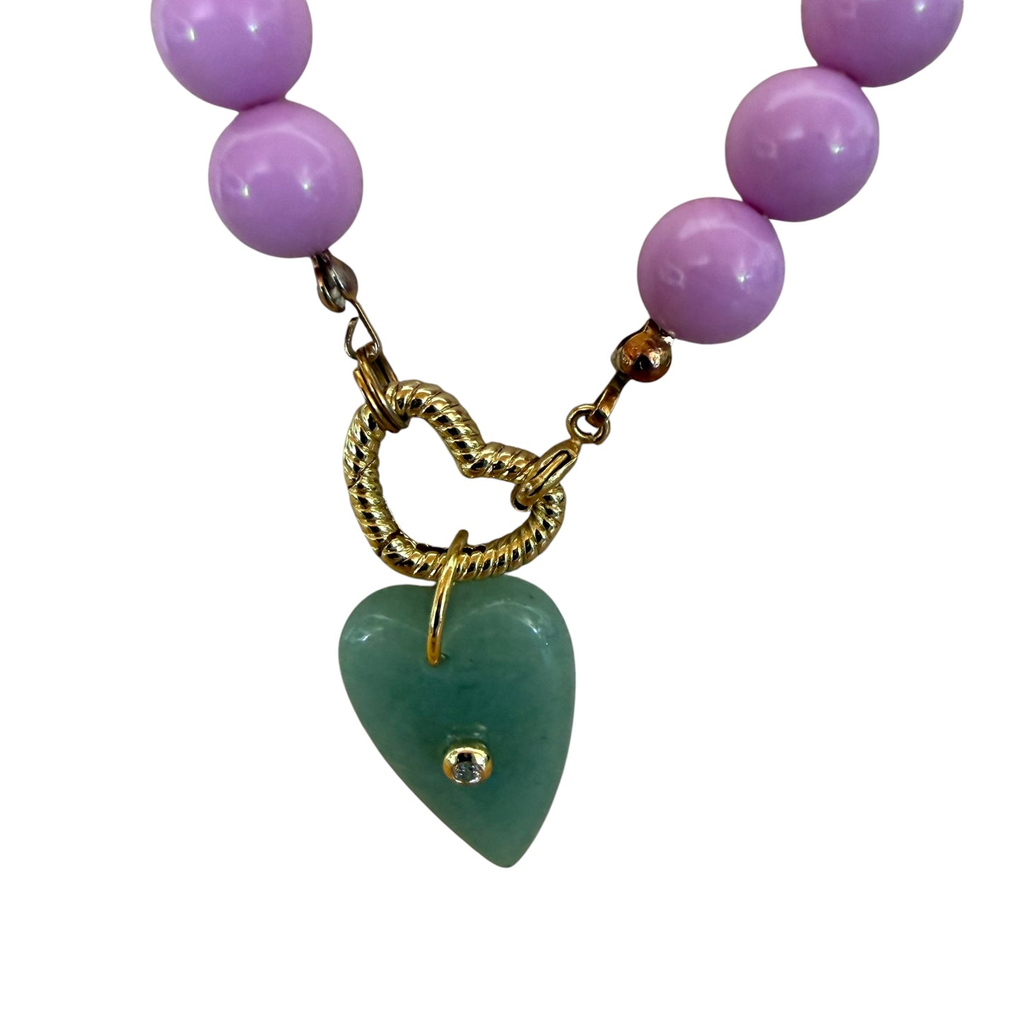 Lilac Lucite with Heart Charm