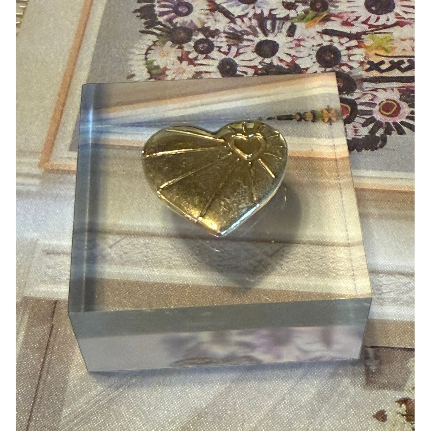 Sunrise Heart Acrylic Cube