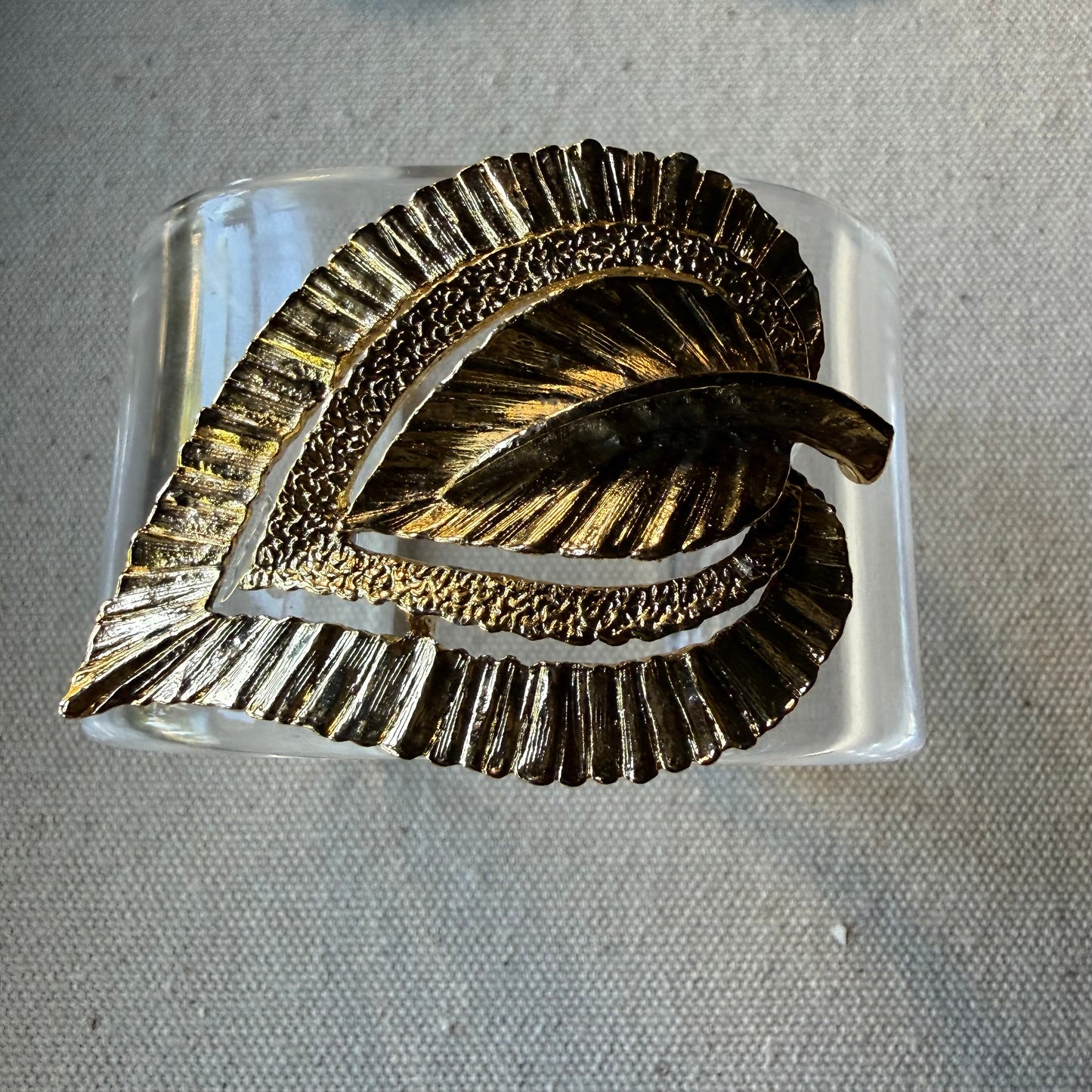 Textured Leaf Wide Acrylic Cuff (SM)