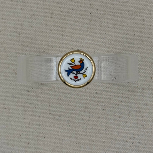 Dutch Bird Folk Art Narrow Acrylic Cuff (OSFM)