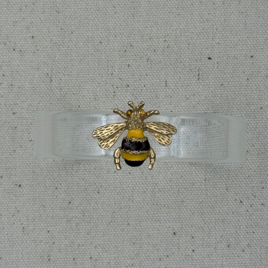 Brown/Yellow Enamel Bee Narrow Acrylic Cuff (OSFM)