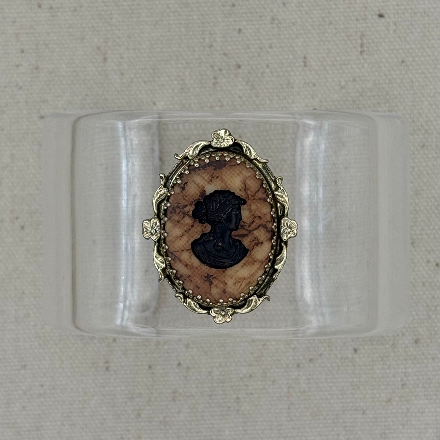 Marbled Cameo Wide Acrylic Cuff (OSFM)