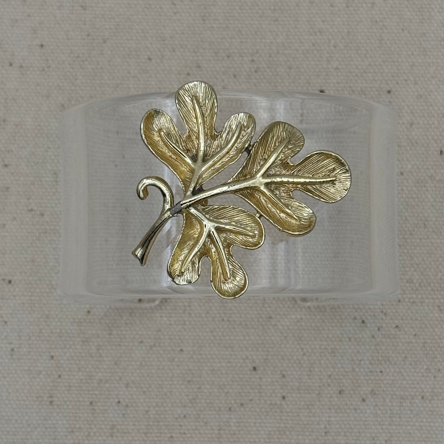Soft Champagne Oak Leaf Acrylic Cuff (OSFM)