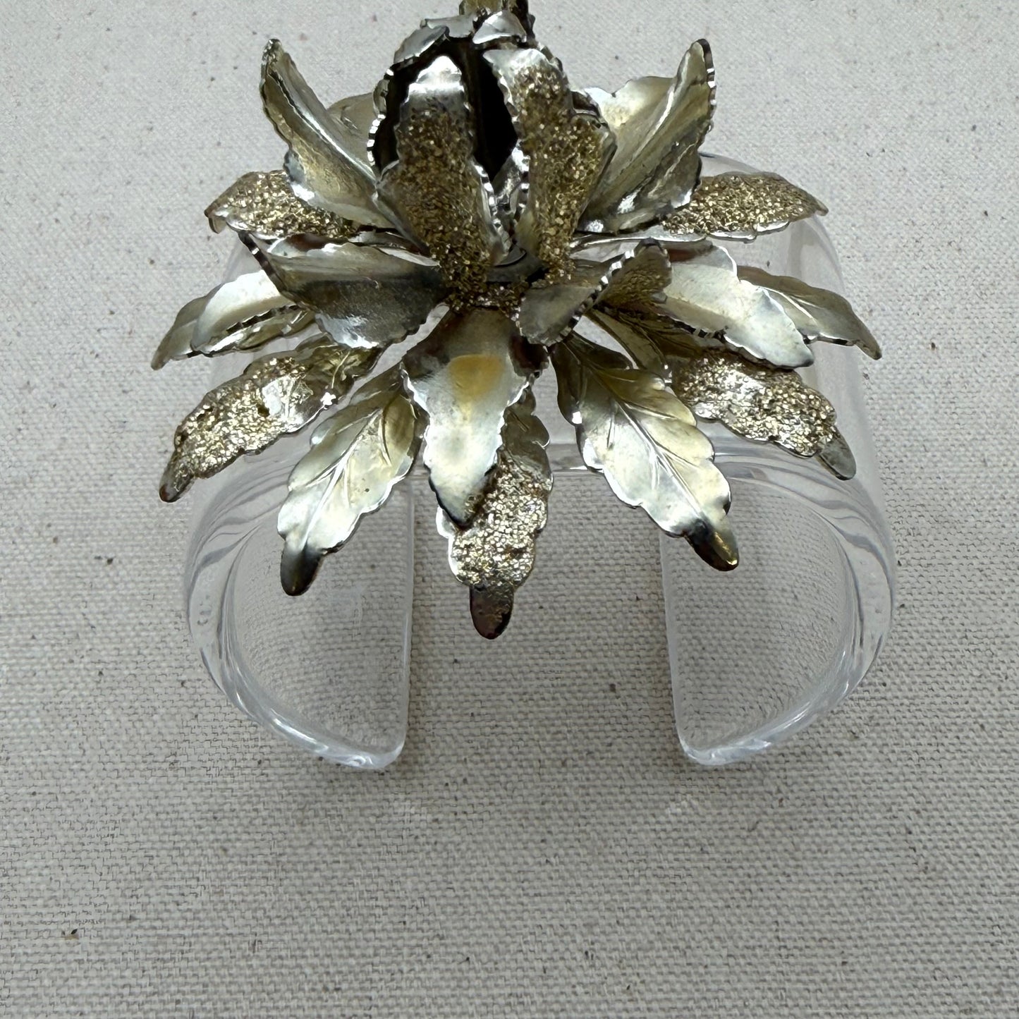 Textured Coro Flower Wide Acrylic Cuff (SM)