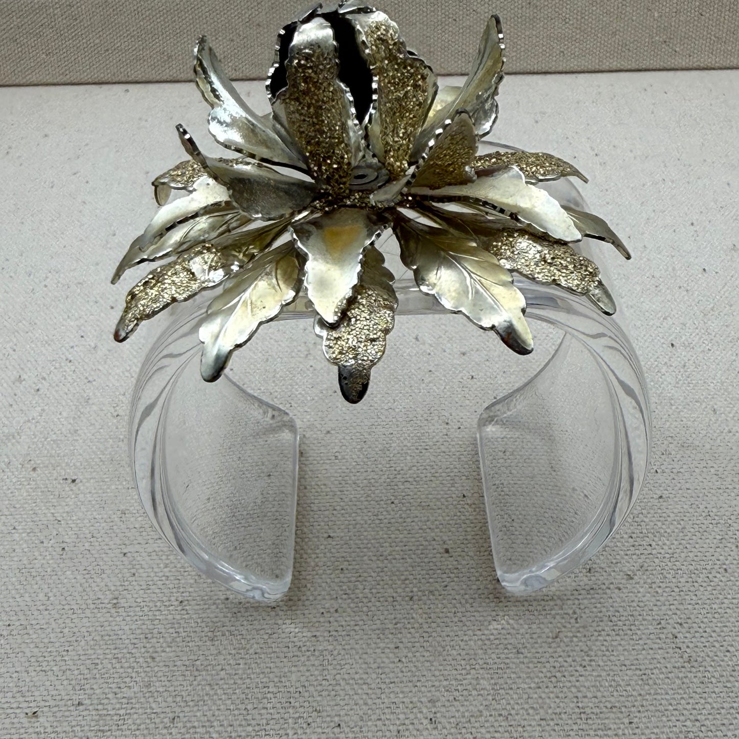 Textured Coro Flower Wide Acrylic Cuff (SM)