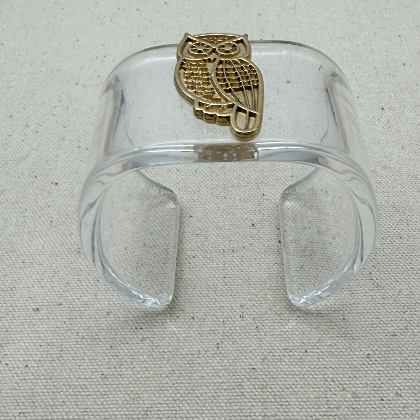 Golden Owl Wide Acrylic Cuff (SM)