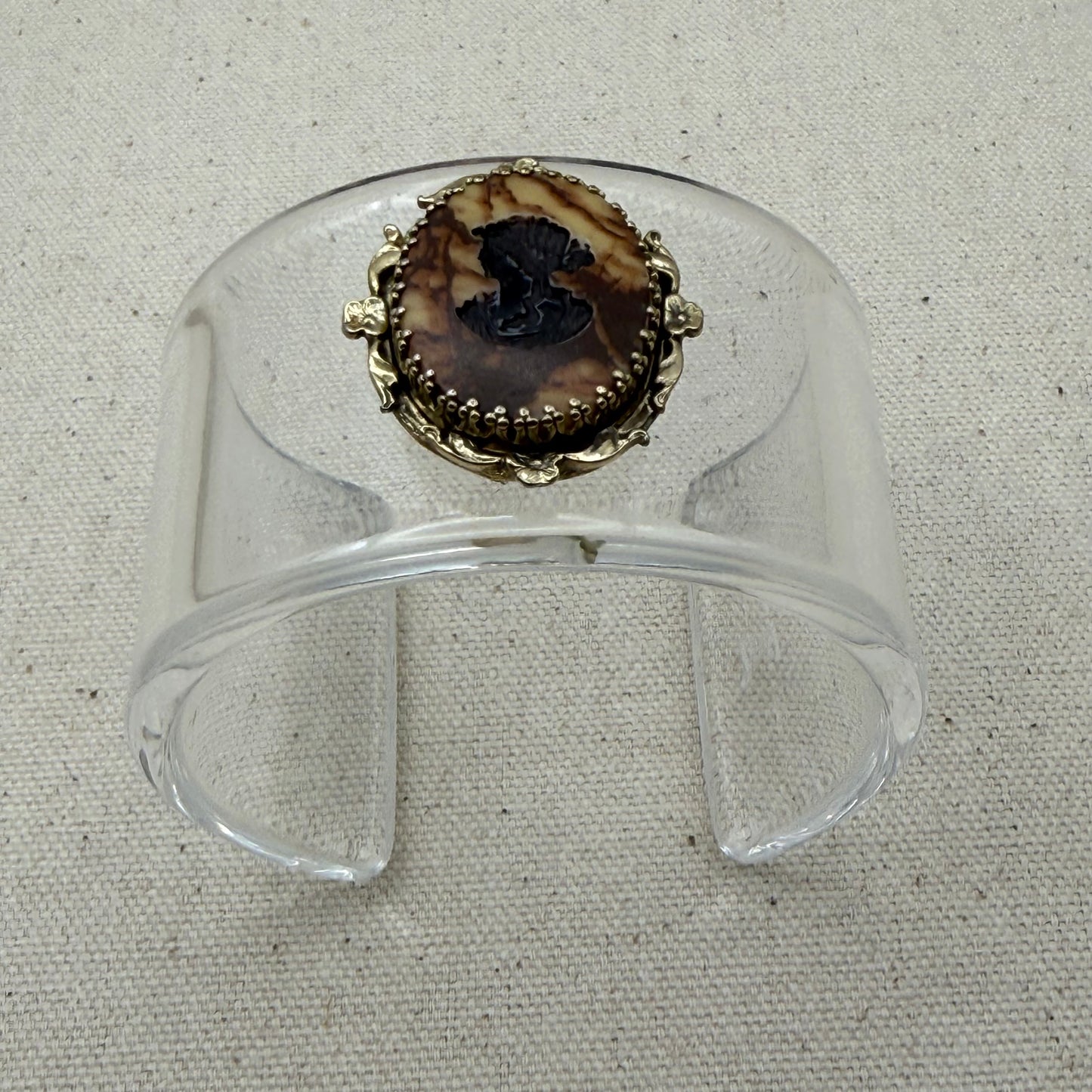 Marbled Cameo Wide Acrylic Cuff (SM)