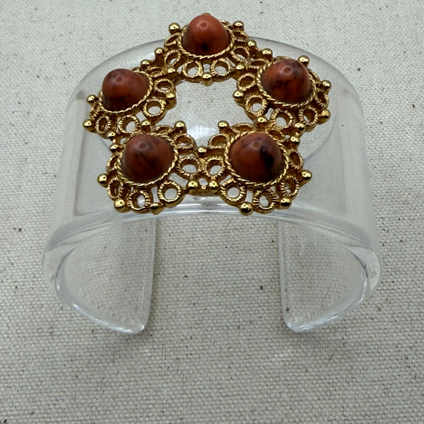 Burnished Coral Wide Acrylic Cuff (SM)