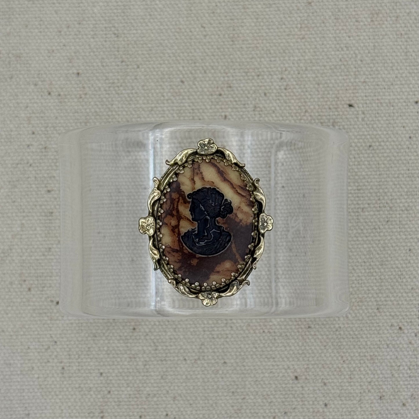 Marbled Cameo Wide Acrylic Cuff (SM)