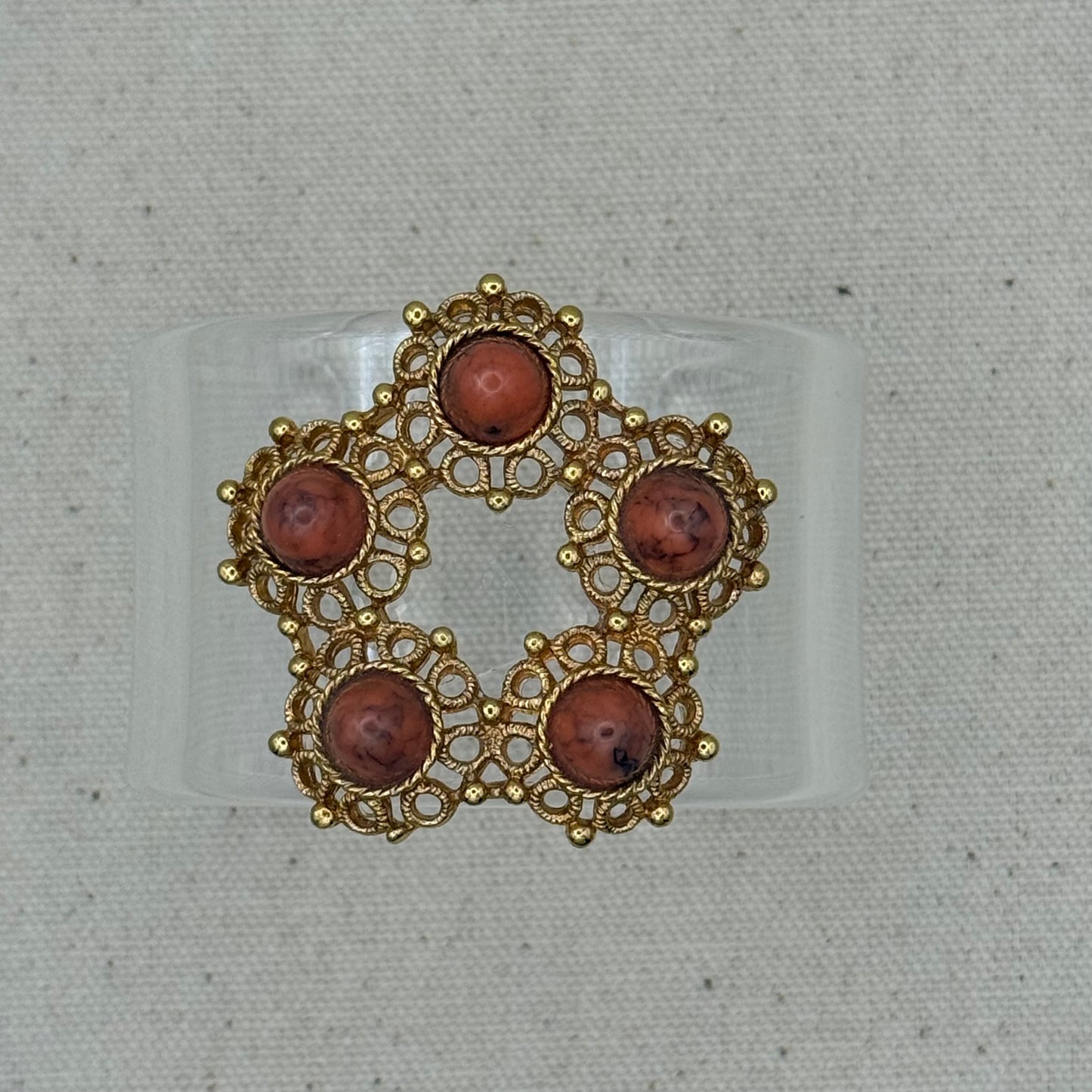 Burnished Coral Wide Acrylic Cuff (SM)