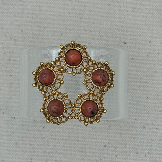 Burnished Coral Wide Acrylic Cuff (PETITE)