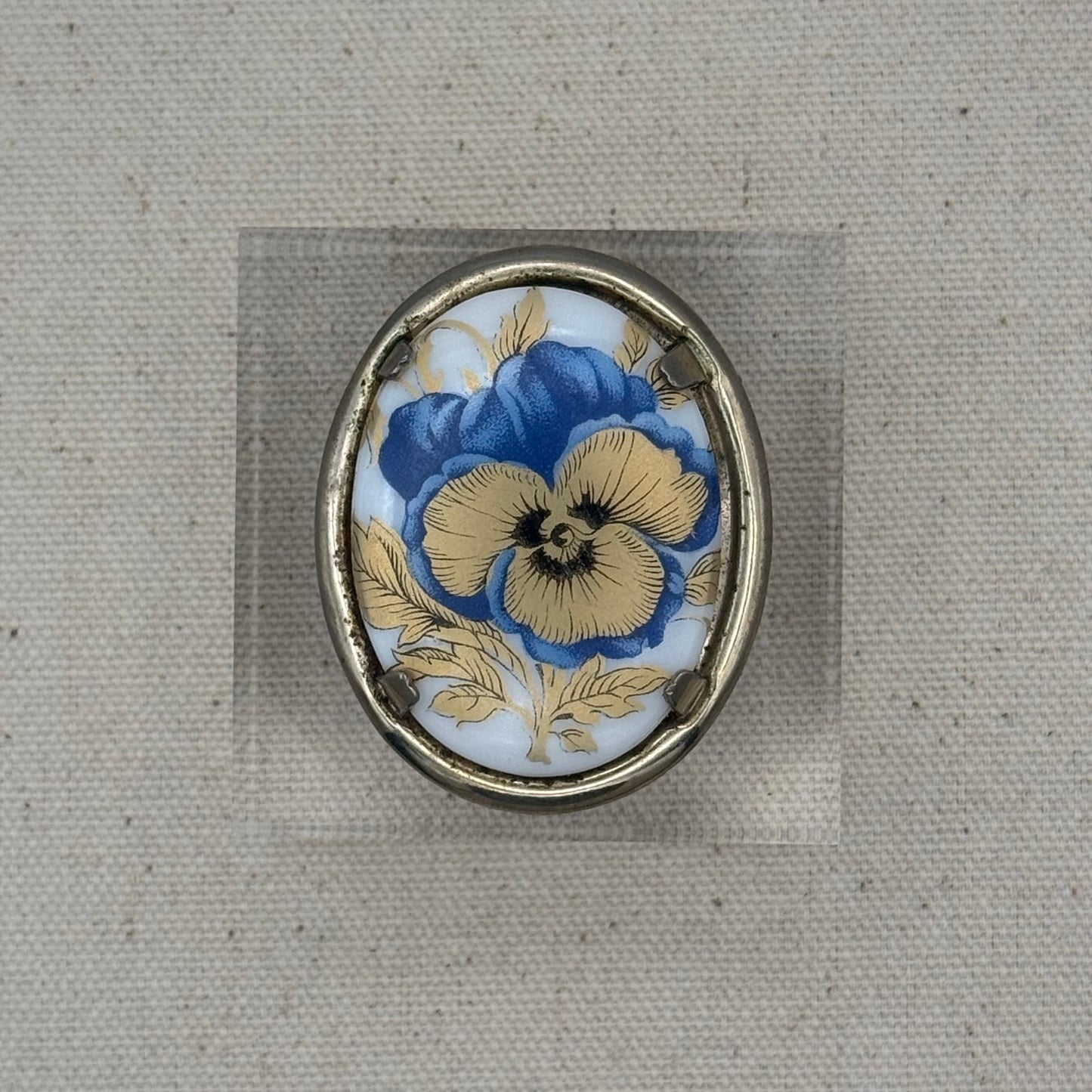 Blue Porcelain Floral Acrylic Cube