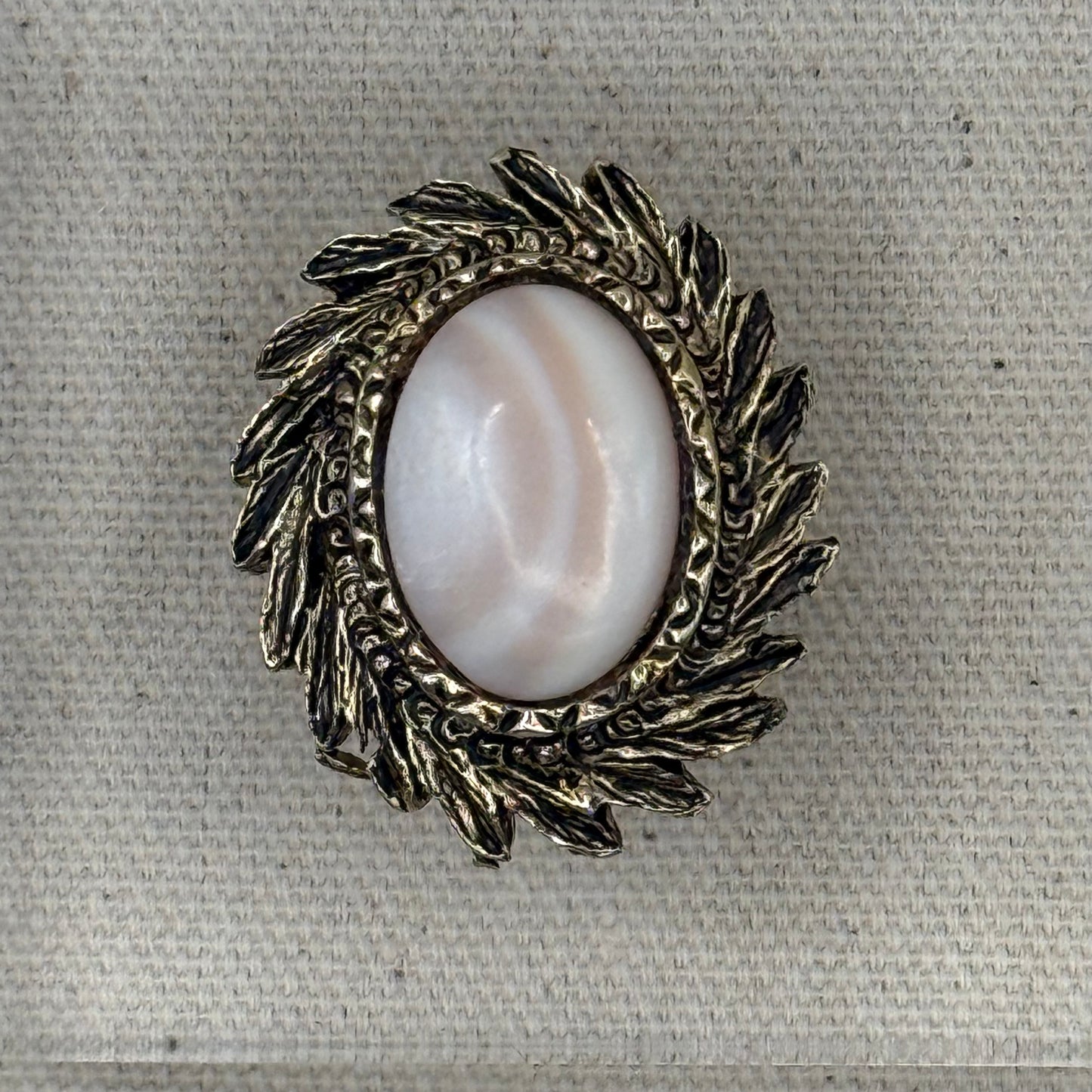 Bronze & Mother of Pearl-Like Oval Acrylic Cube