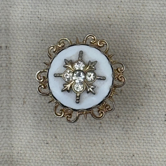 Crystal Enamel Medallion Acrylic Cube