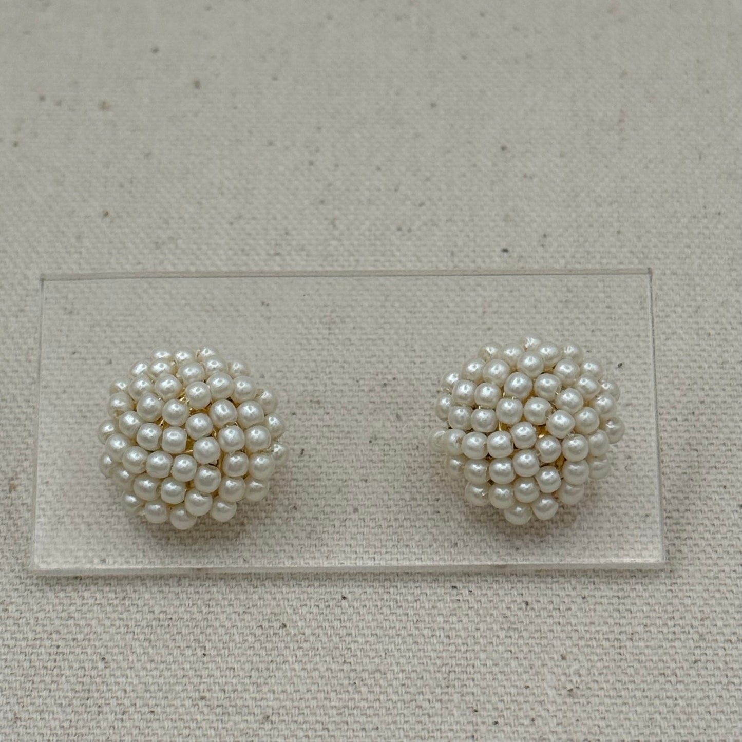 Ciner Faux Seed Pearl Cluster Studs