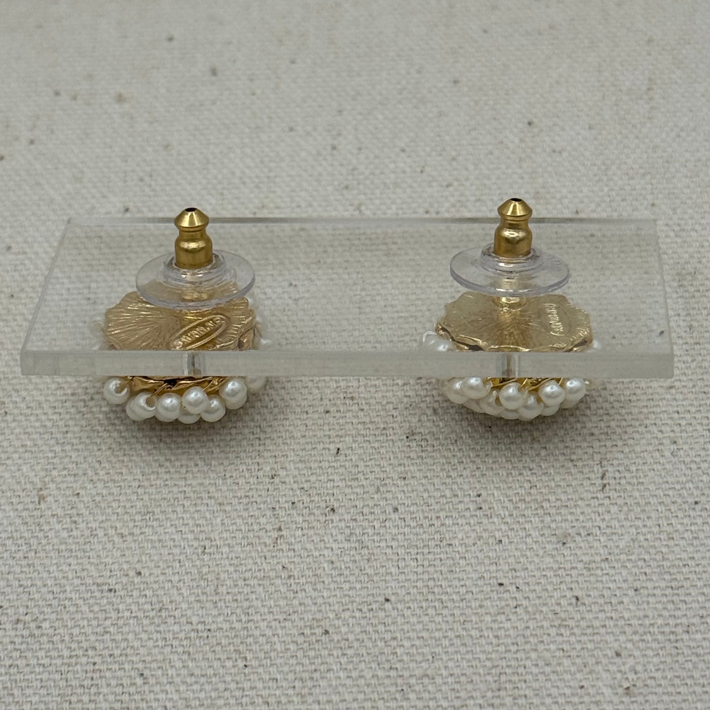 Ciner Faux Seed Pearl Cluster Studs