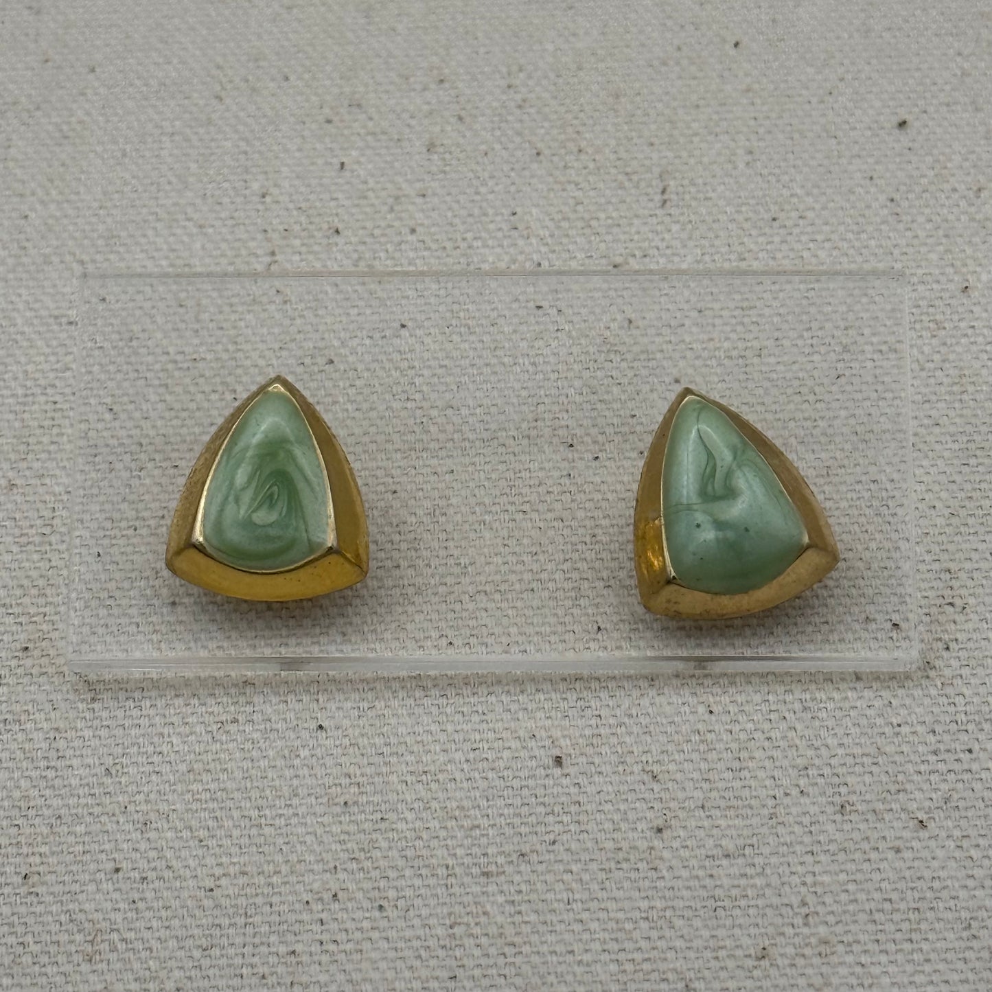 Soft Green Marbled Earrings