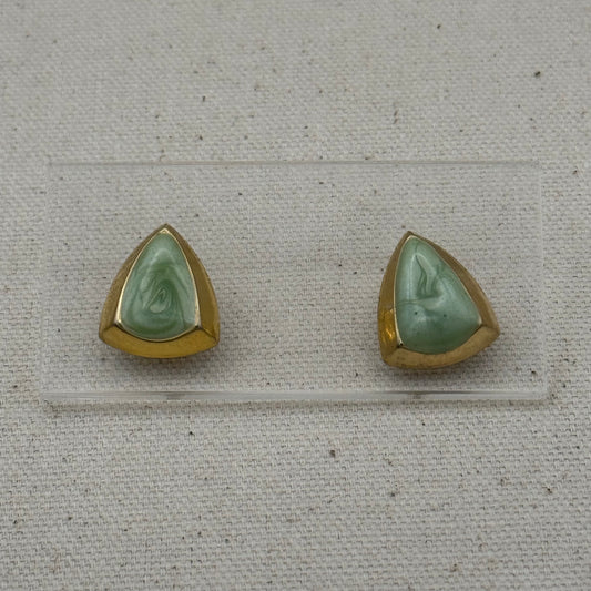 Soft Green Marbled Earrings