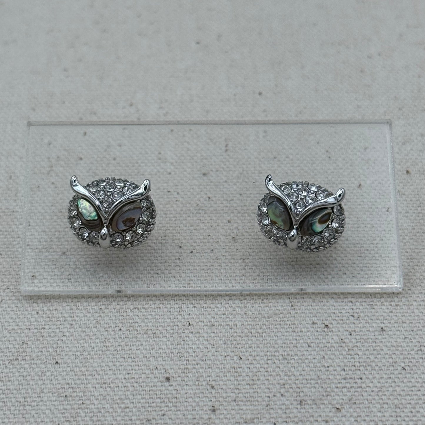 Rhinestone Owl Stud Earrings