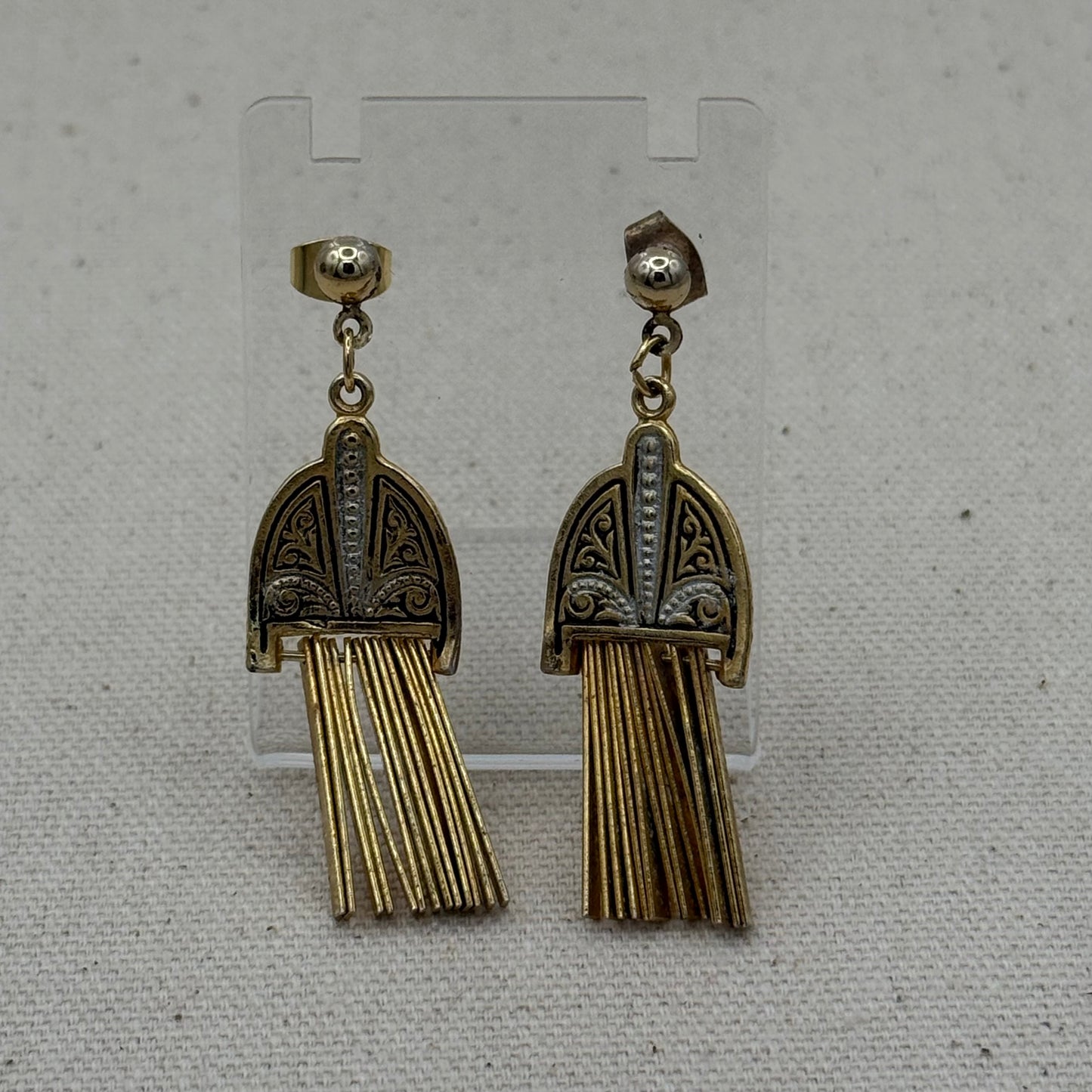 Vintage Damascene Earrings