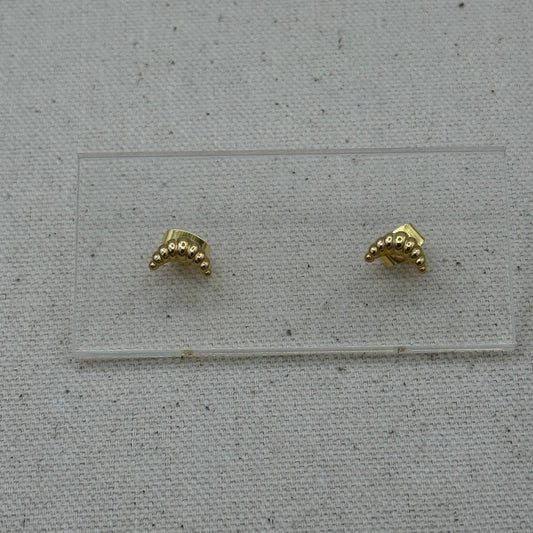 Gold Tone Croissant Mini Stud Earrings